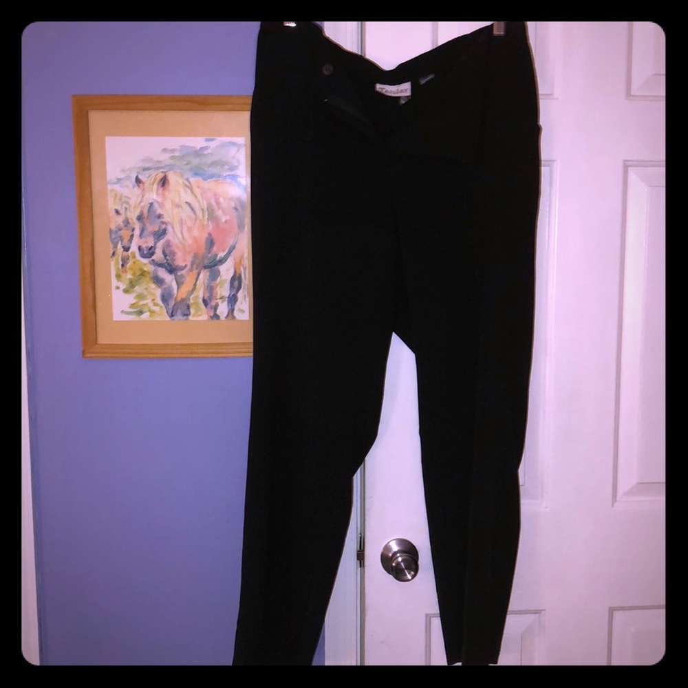 Tan jay Black dress slacks 18 w minor flaw